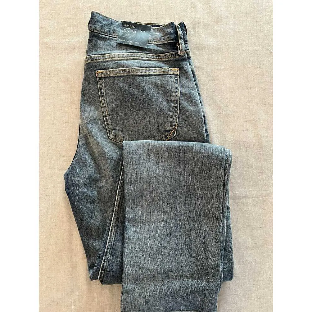Banana Republic, Slim Fit NWT, Men's Denim Blue Jeans, Size