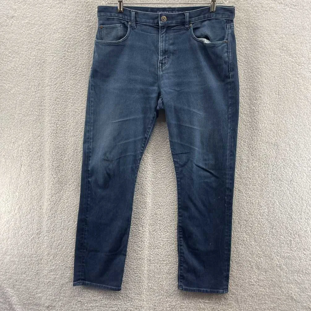 Banana Republic Jeans Slim Blue Denim Stretch Men's Size 35x32