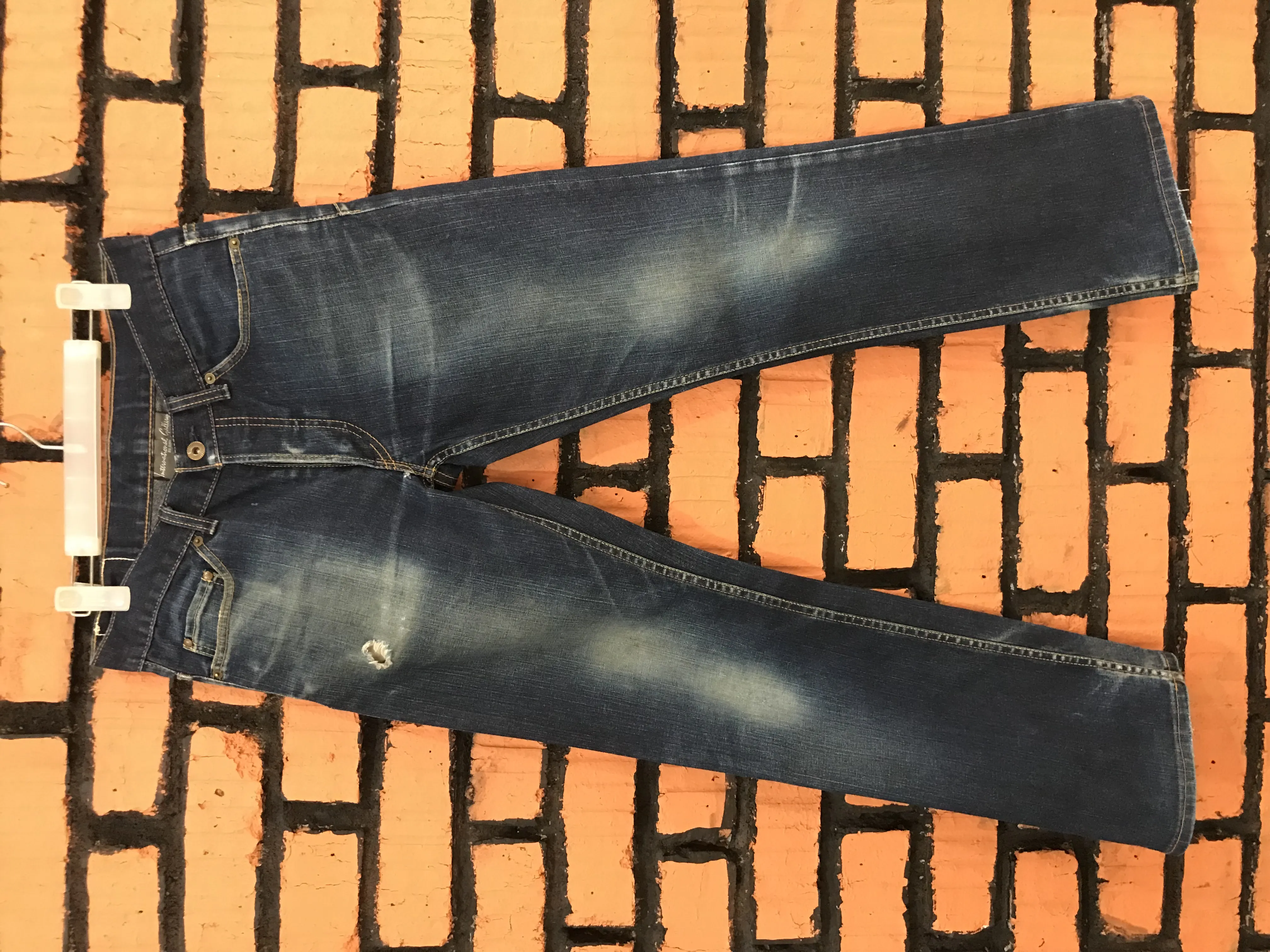 Distressed Dark Blue Flare Jeans