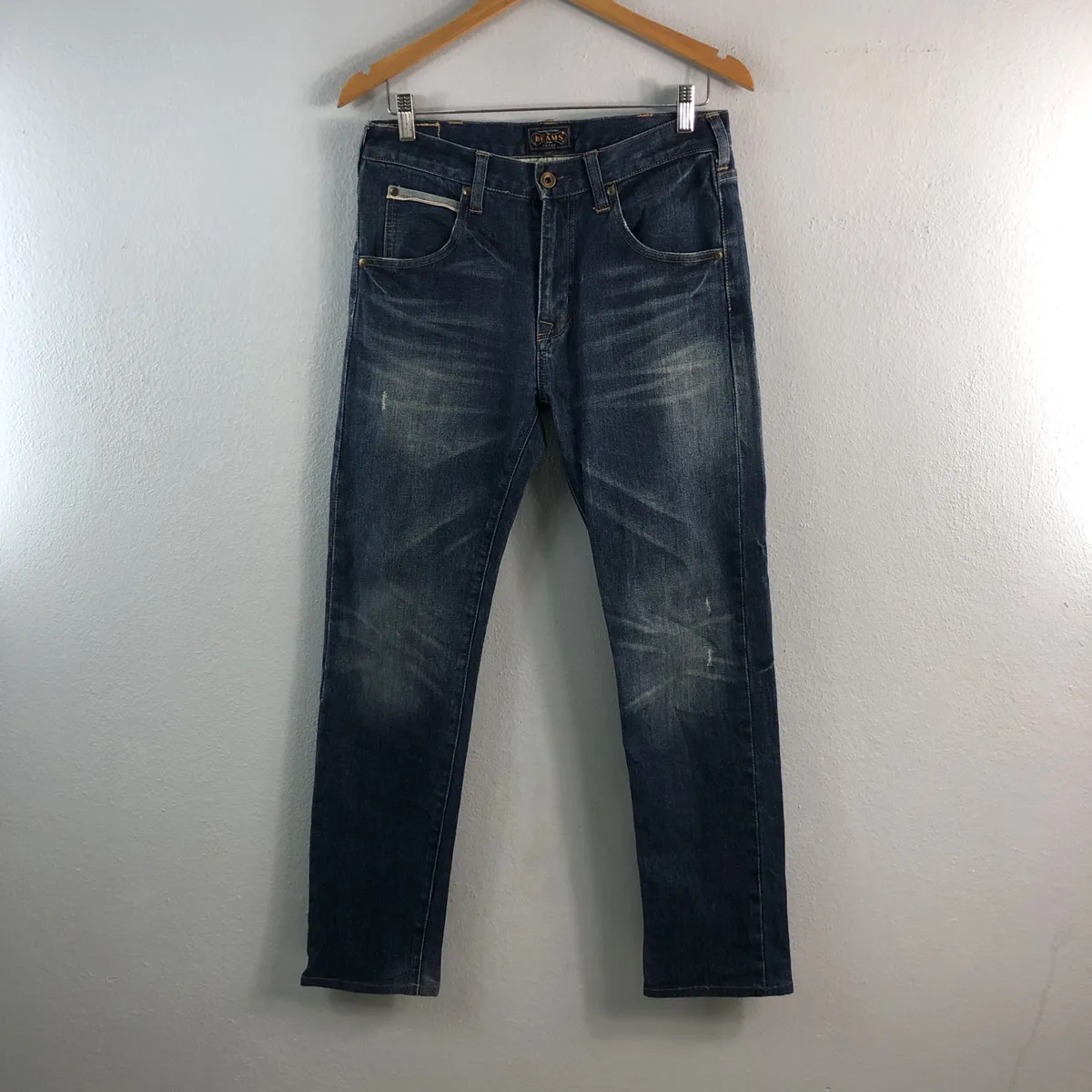 Beams Japan Style Faded Slim Fits Denim Jeans Pants
