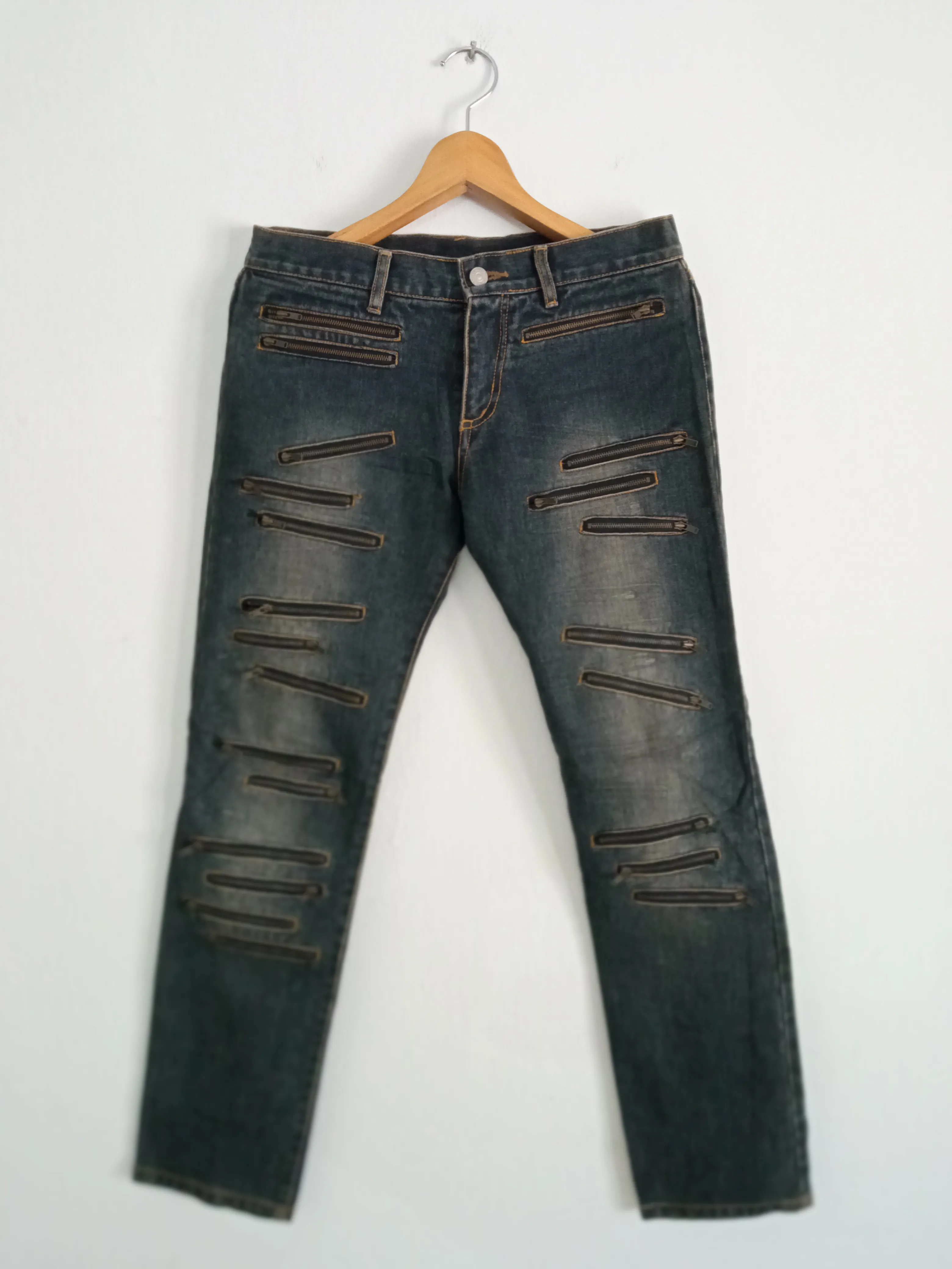 🔥🔥Beams Boy Multizipper Punk Rock Gothic Style Jeans Denim