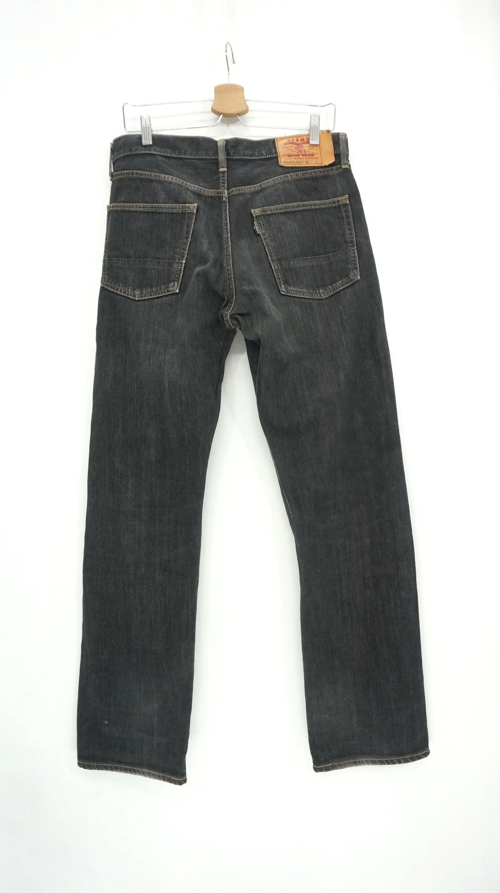 Rare BEAMS Japan Vintage Faded Black Jeans