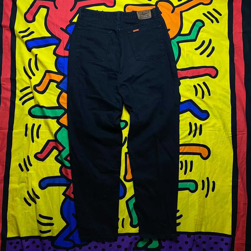 RARE Vintage Big John japan black denim jeans