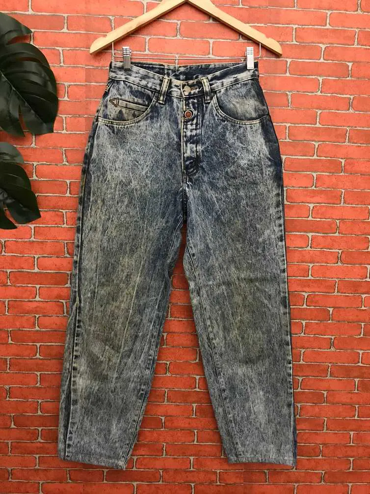 Vintage Acid Wash Women High waisted Big John