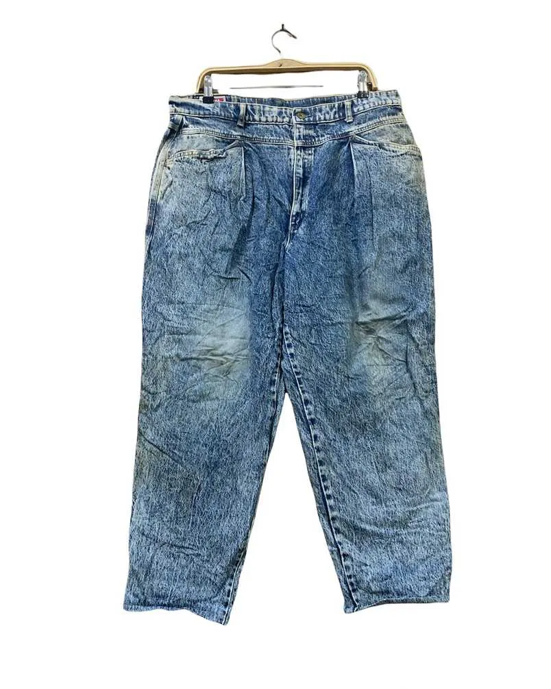 SPANA BIG JOHN Vintage 80s Rare Worker Acidwash Denim Jeans
