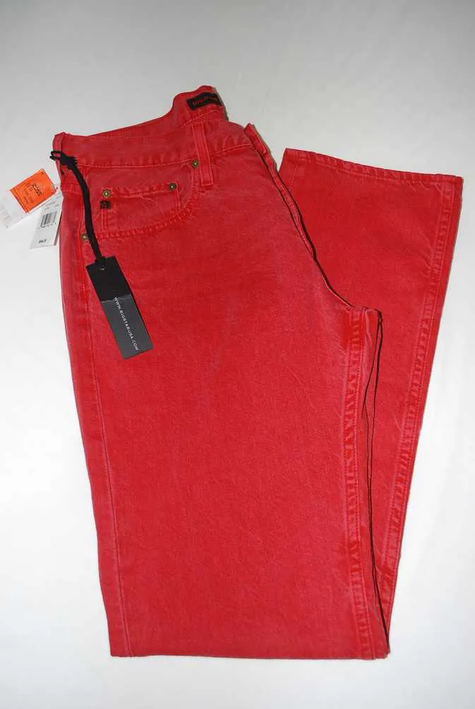 Men's BIG STAR Straight Leg Sunrise Red Jeans Size 34 x 32