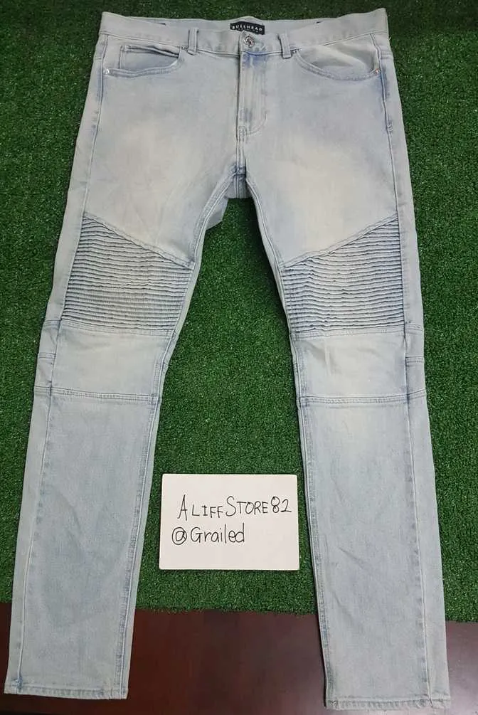Bullhead Denim co.Stacked Skinny Over Size Biker Pants