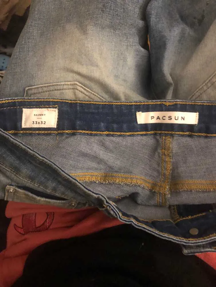 PacSun Bullhead skinny denim paint distress