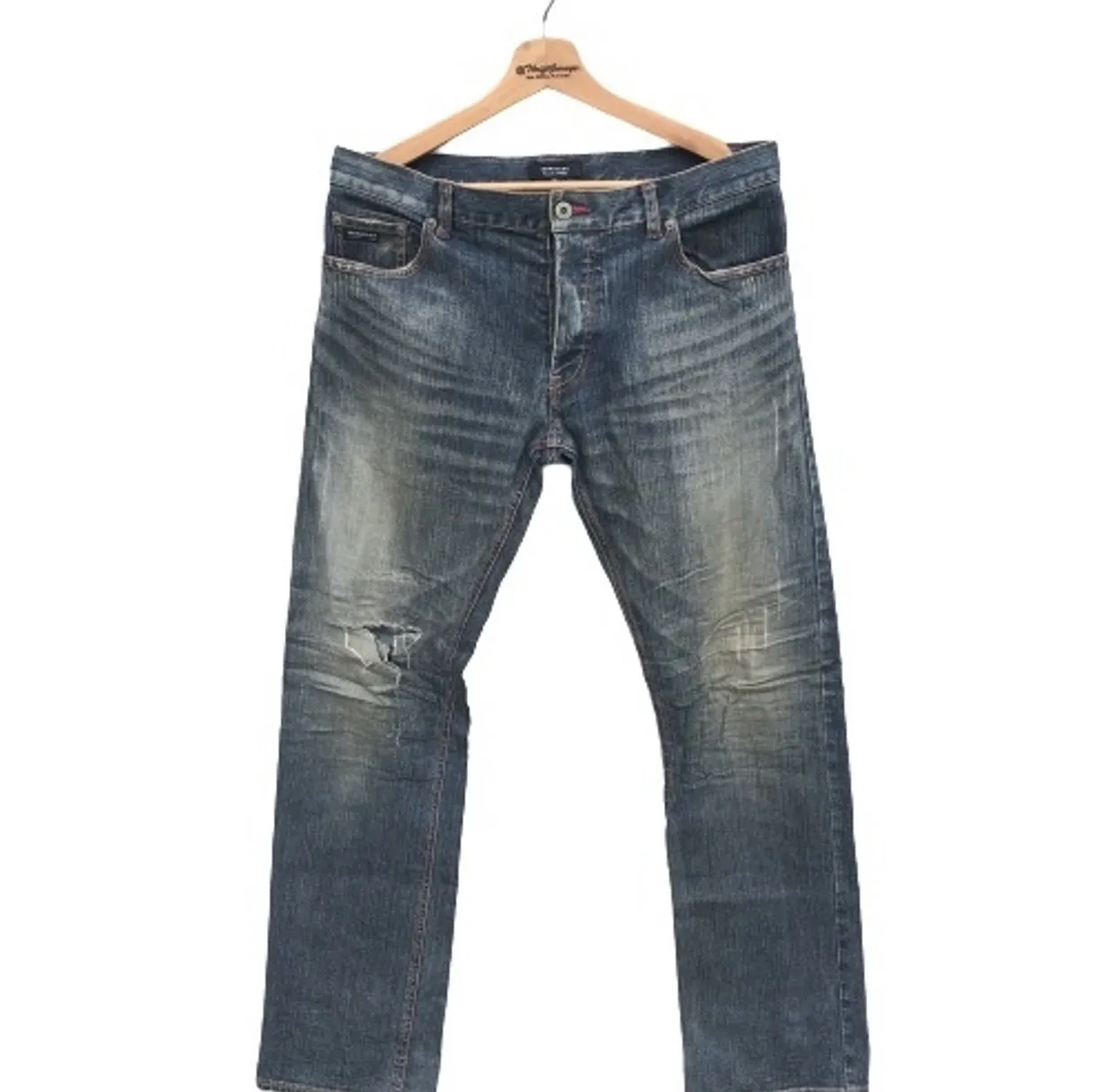 Distressed Burberry Black Label Denim Pants