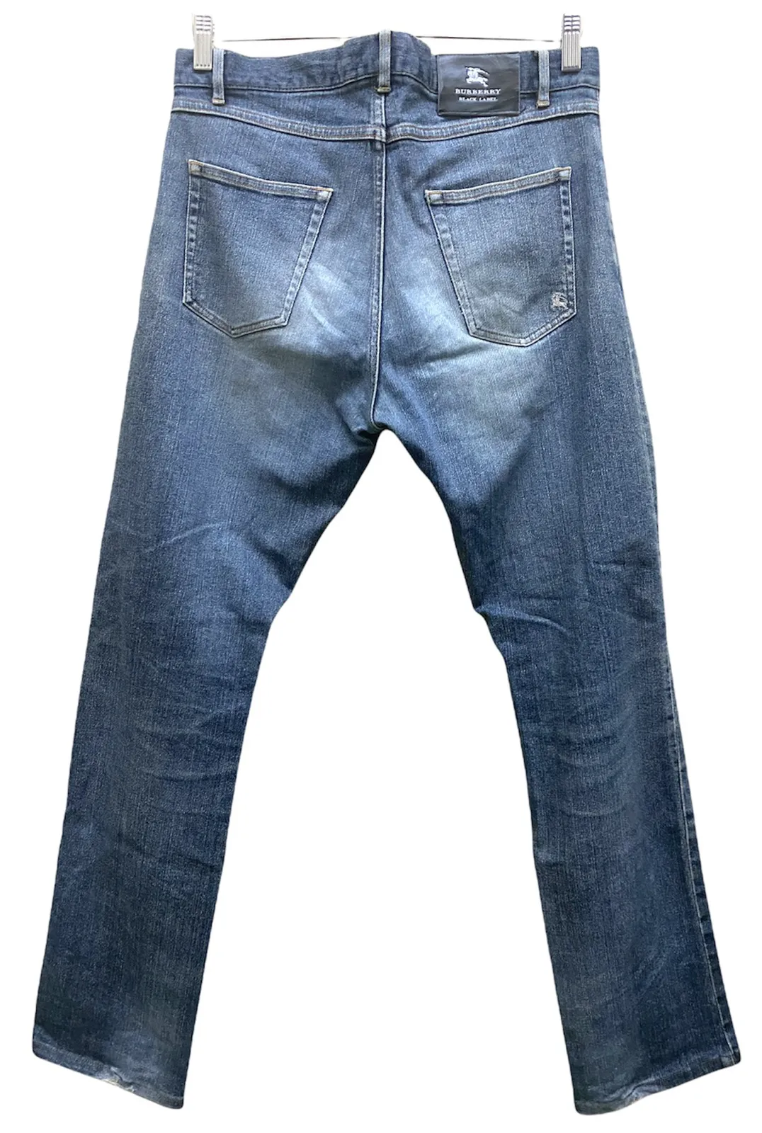 DISTRESSED BURBERRY BLACK LABEL DENIM JEANS PANTS FLY BUTTON