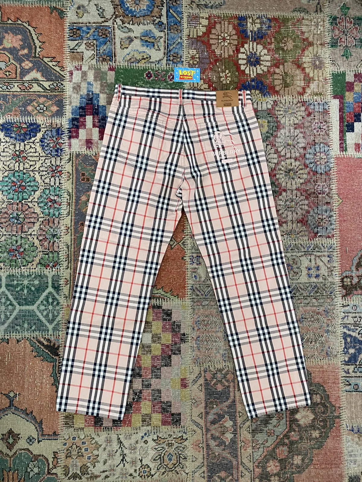 Supreme SS22 Burberry Regular Jean Pants Pink Size 34