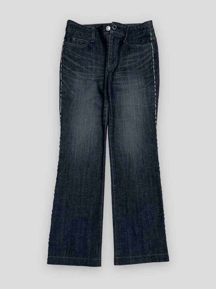 VINTAGE DESIGNER BURBERRY FLARED SIDE TAP DENIM