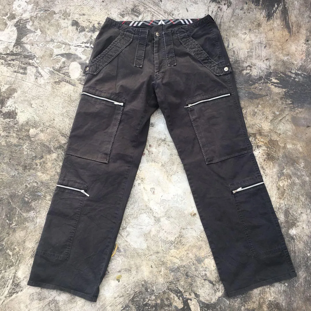 Burberry Black Label Cargo Tactical Pants Multi Pocket