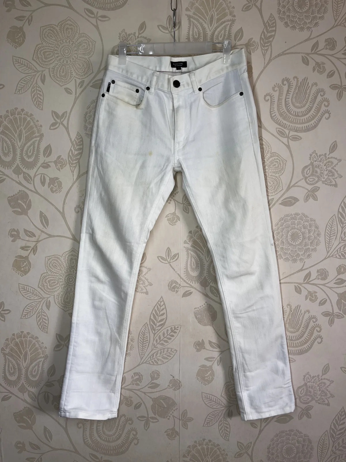 Black Label Burberry Denim Jeans White Colour