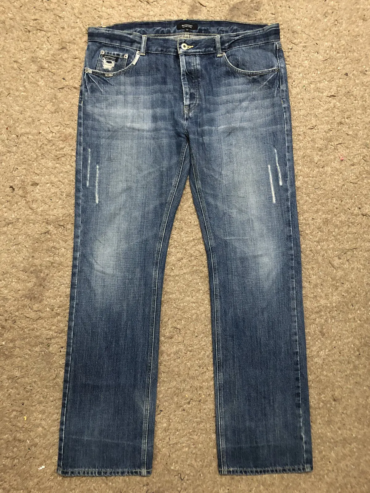 RARE!! VINTAGE BURBERRY BLACK LABEL DISTRESSED DENIM PANTS