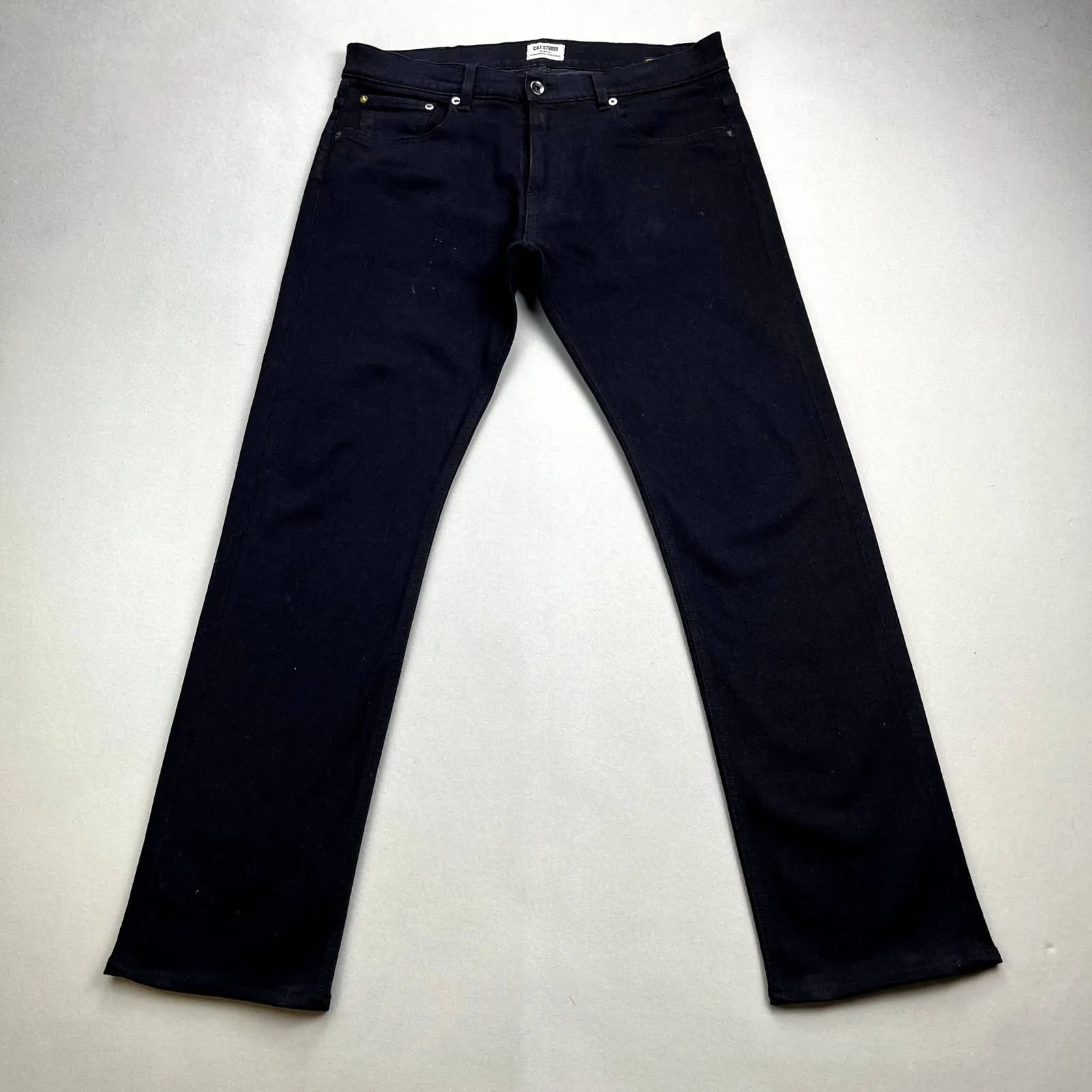 COF Studio Jeans Mens 34 Black Denim Slim Straight Charcoal