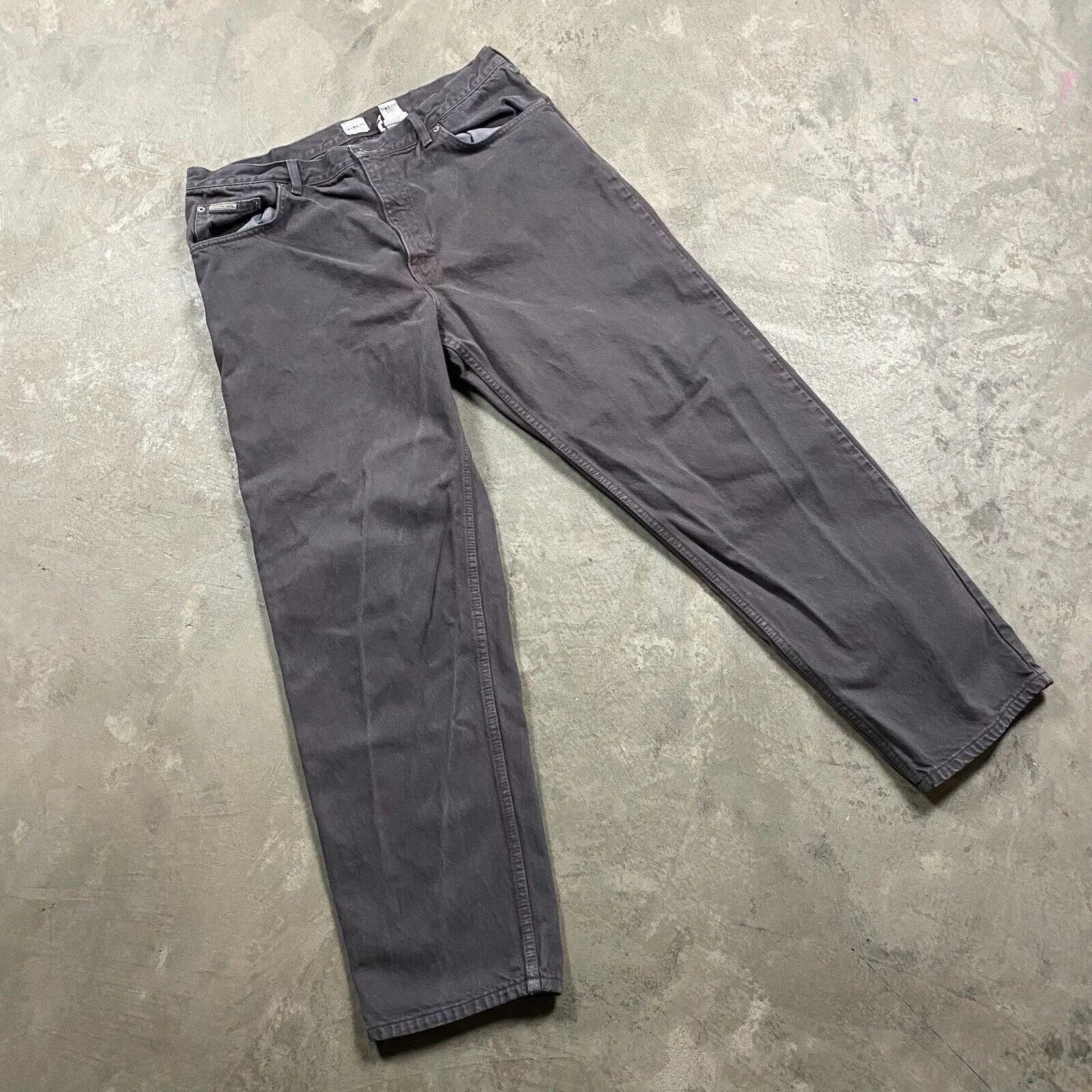 90s VTG CALVIN KLEIN Jeans Men’s 38 36x31 Gray Rigid Straight Denim Y2K 2000s
