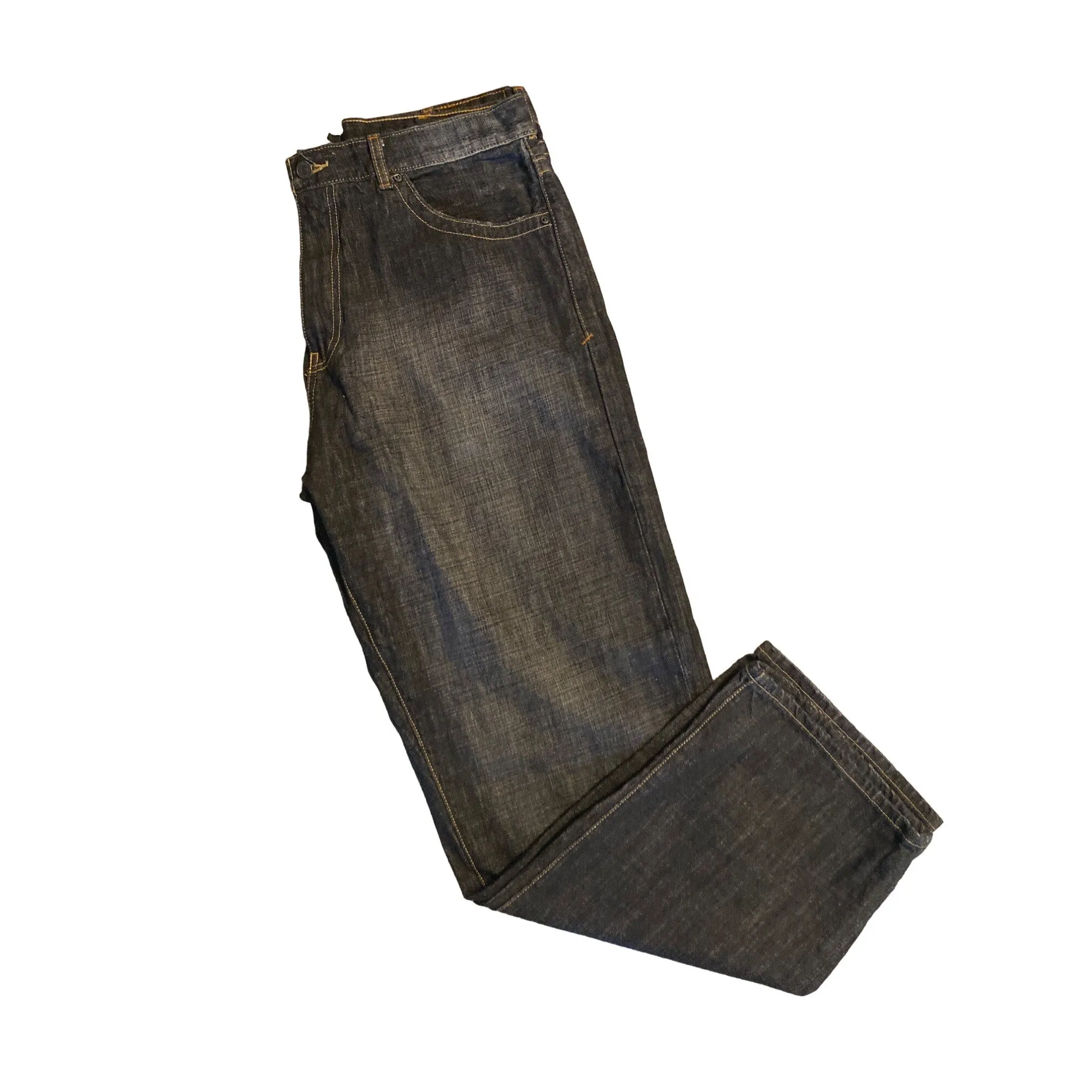 CALVIN KLEIN MEN'S BLACK WASHED STRAIGHT LEG JEANS SZ 38X32