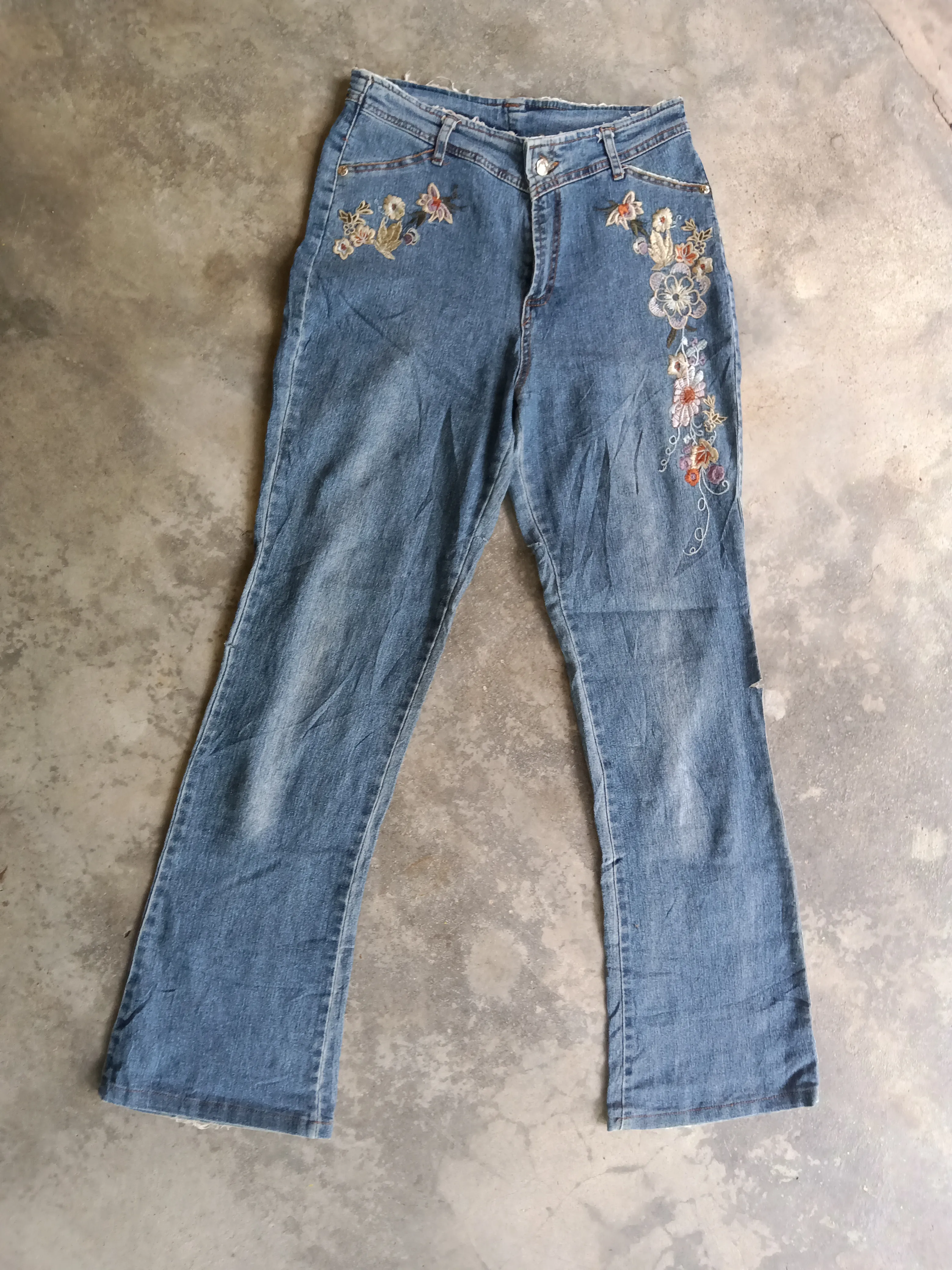 Embroidery Floral Design Calvin Klein Original Denim