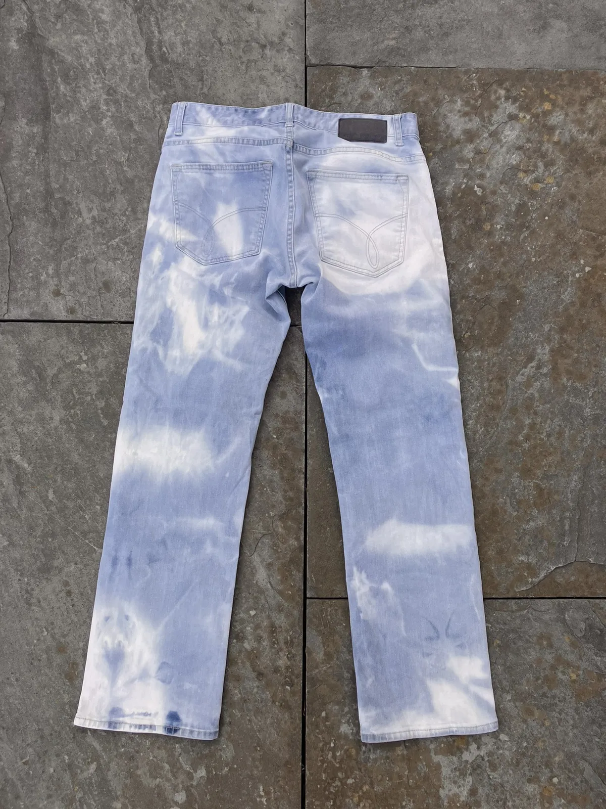 Calvin Klein Bleach Dyed Blue Jeans
