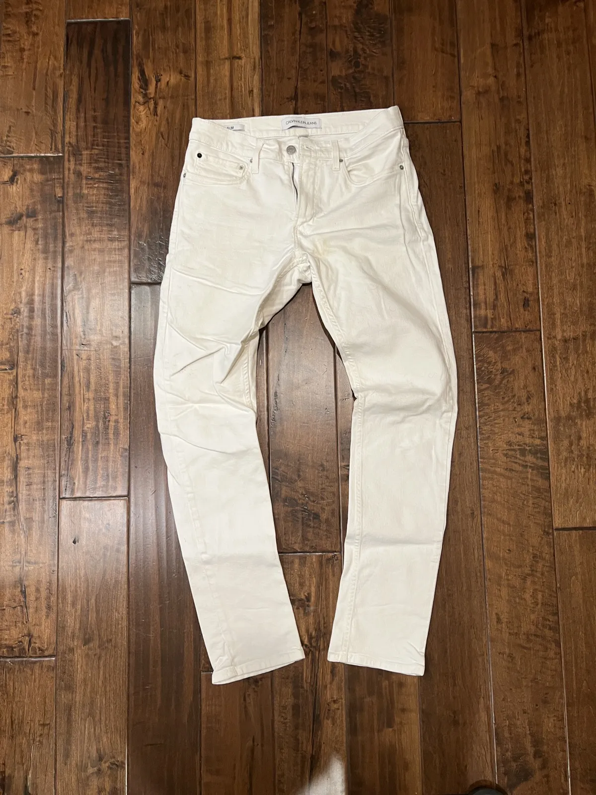 White Calvin Klein denim