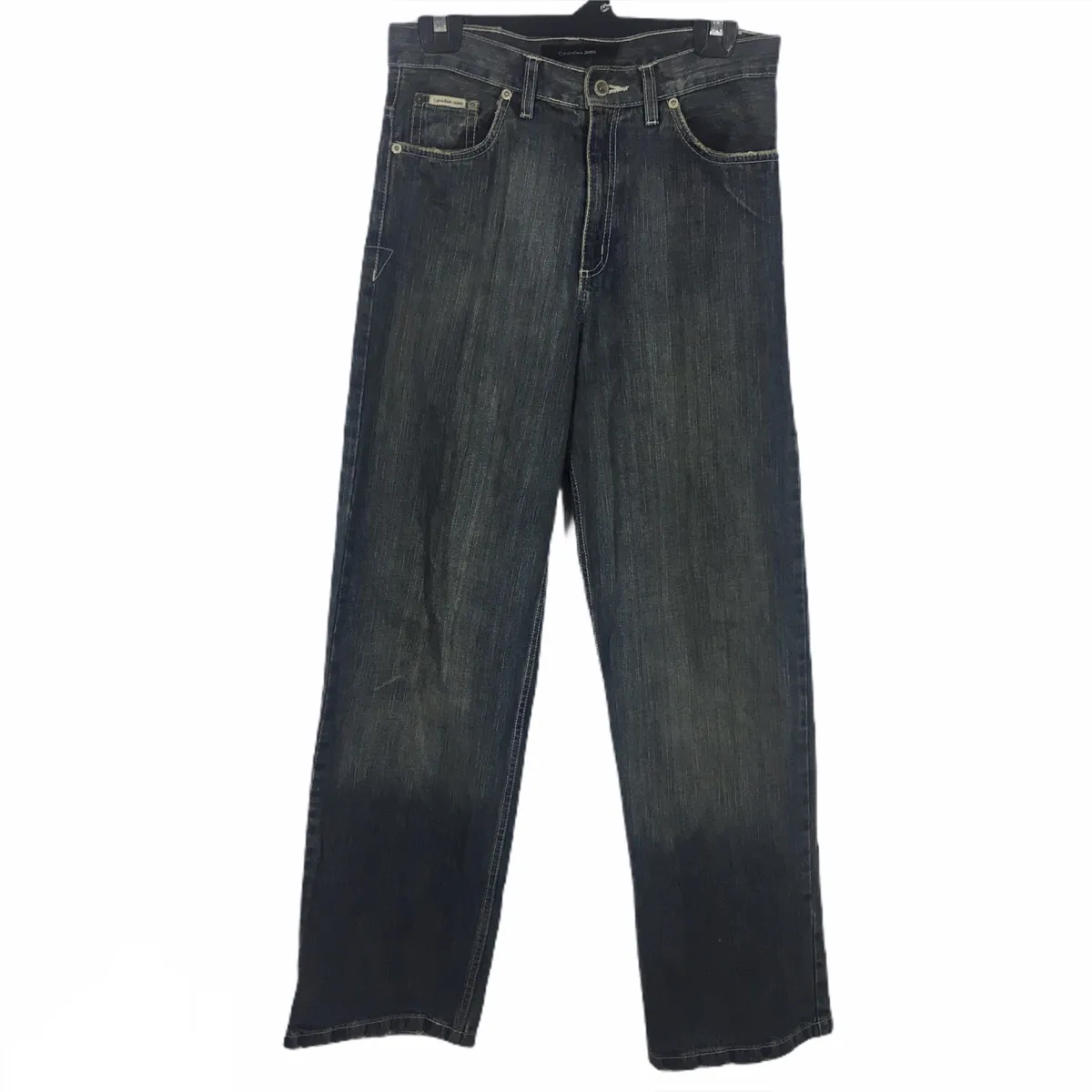 Calvin Klein Distressed Denim Striped Design