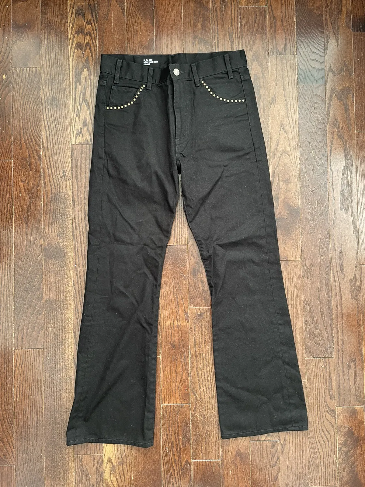 Celine Dylan Flared Studded Denim Jeans Black