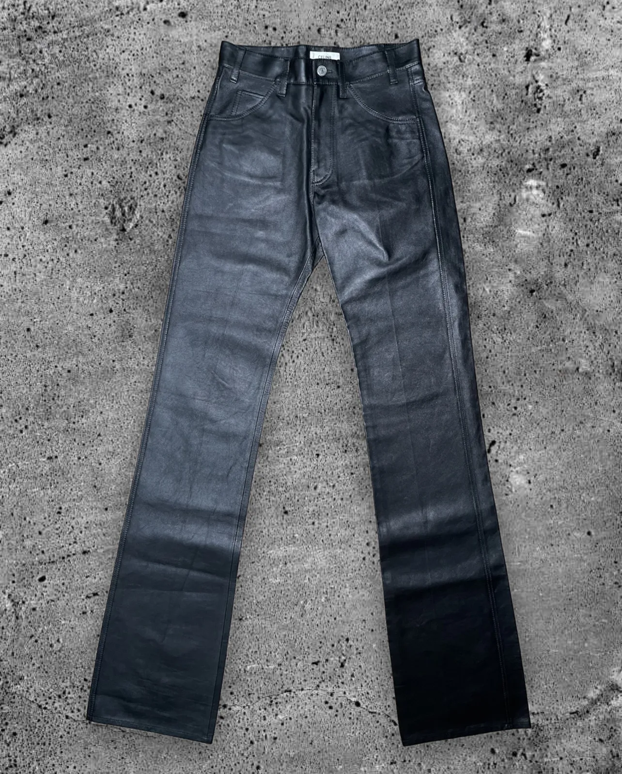 CELINE BY HEDI SLIMANE “SS21 SERGE FLARE JEANS IN LAMBSKIN”