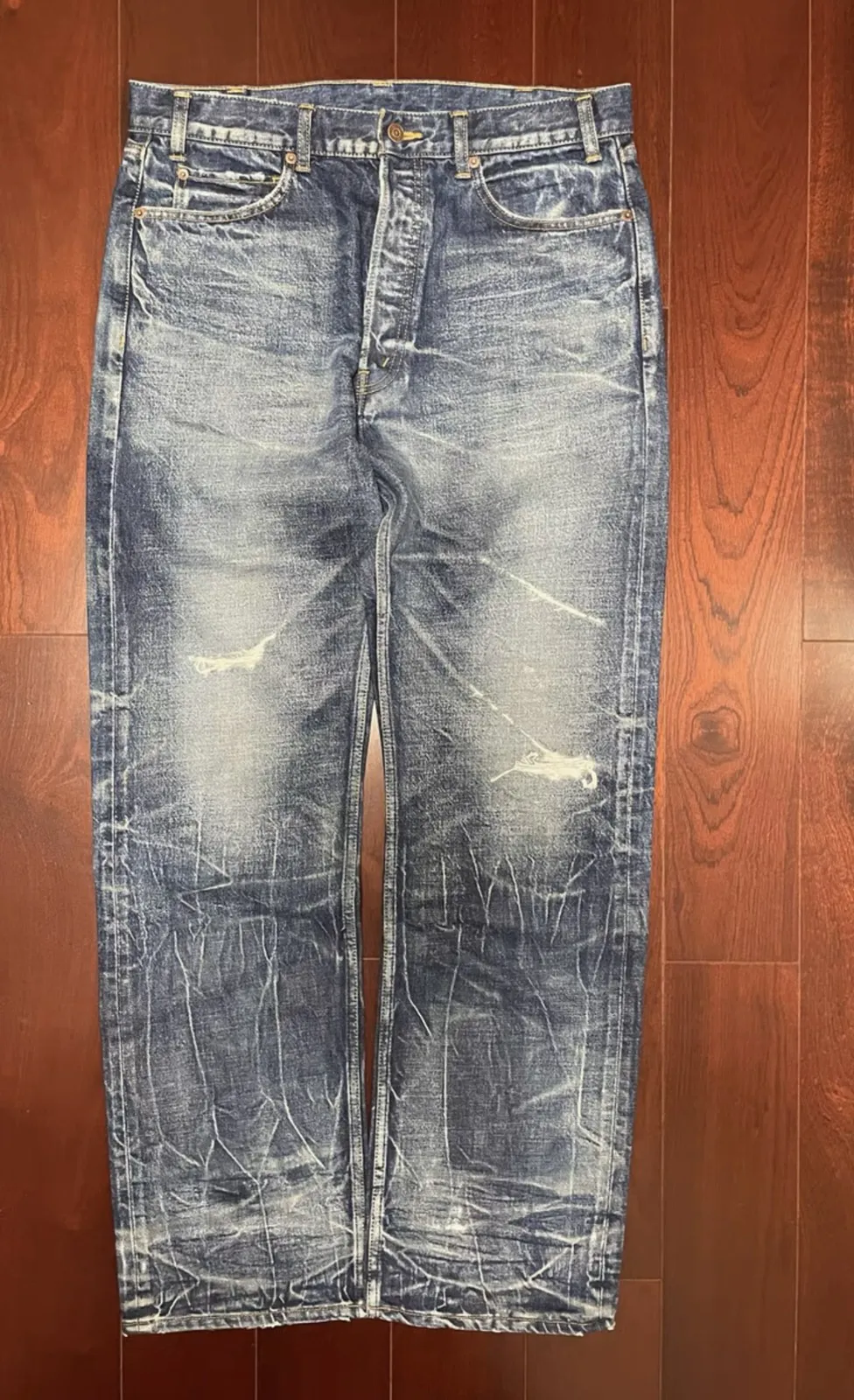 Celine washed destroyed jeans