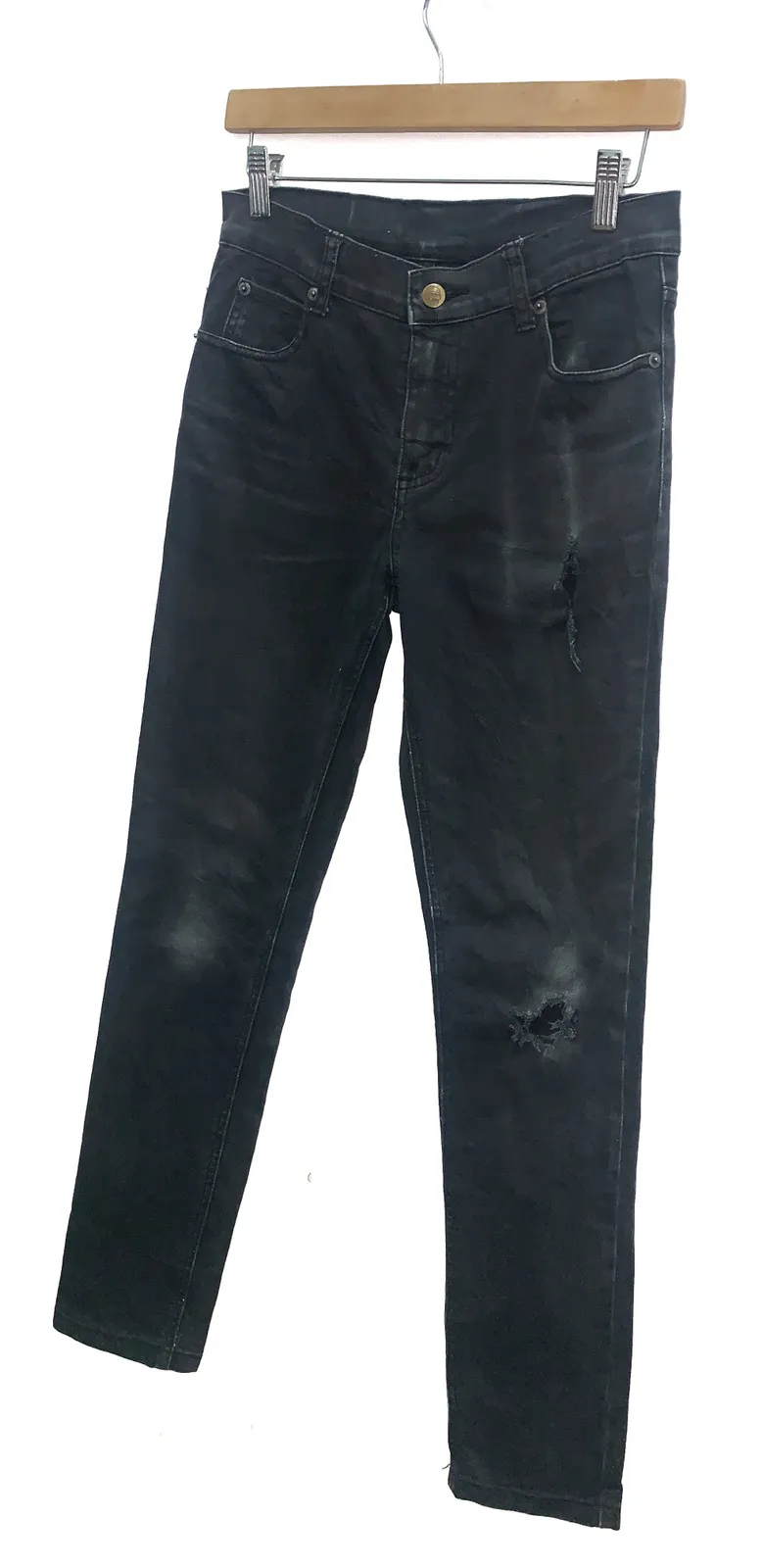 Black Distressed Skinny Jeans.
