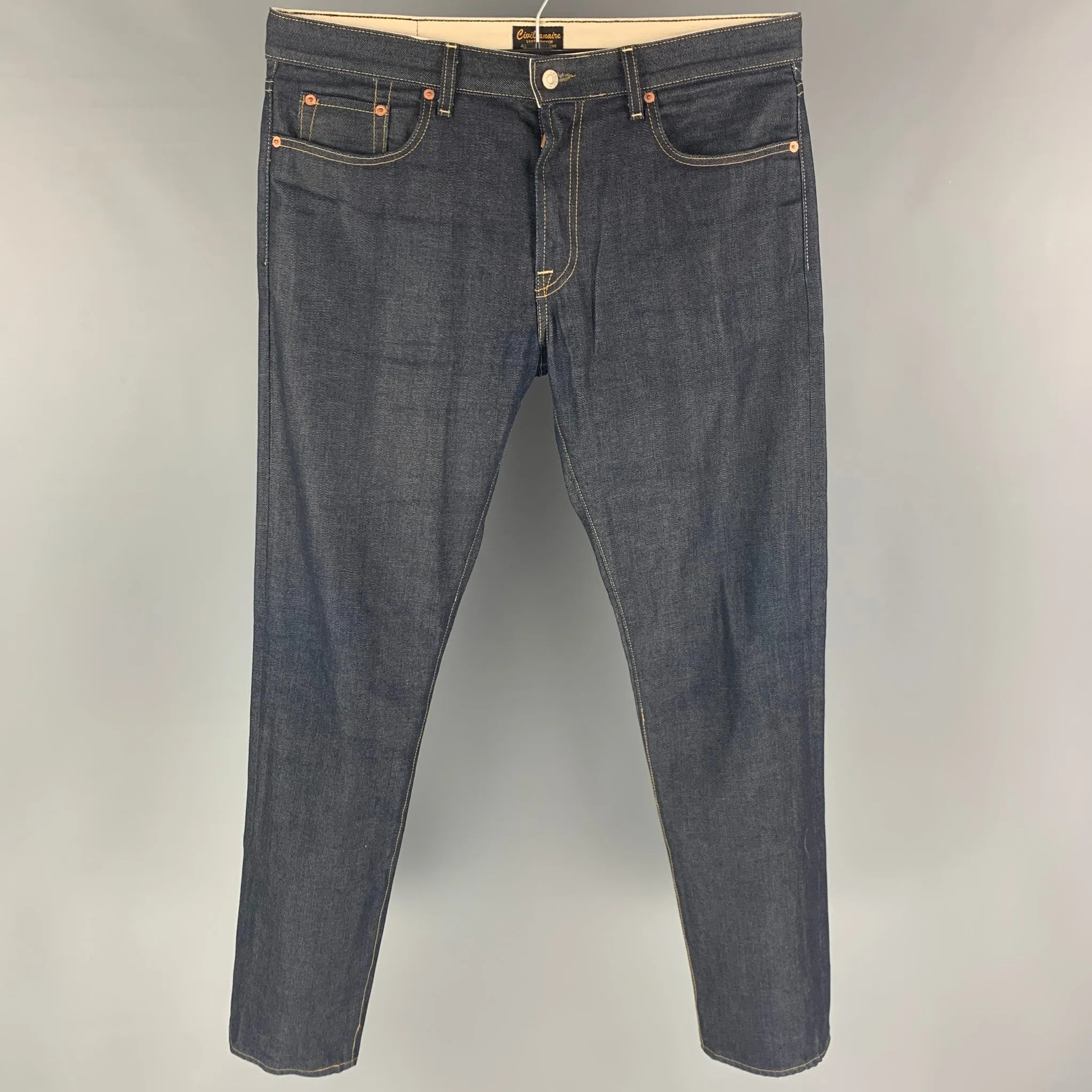 Navy Contrast Stitch Selvedge Denim Jeans