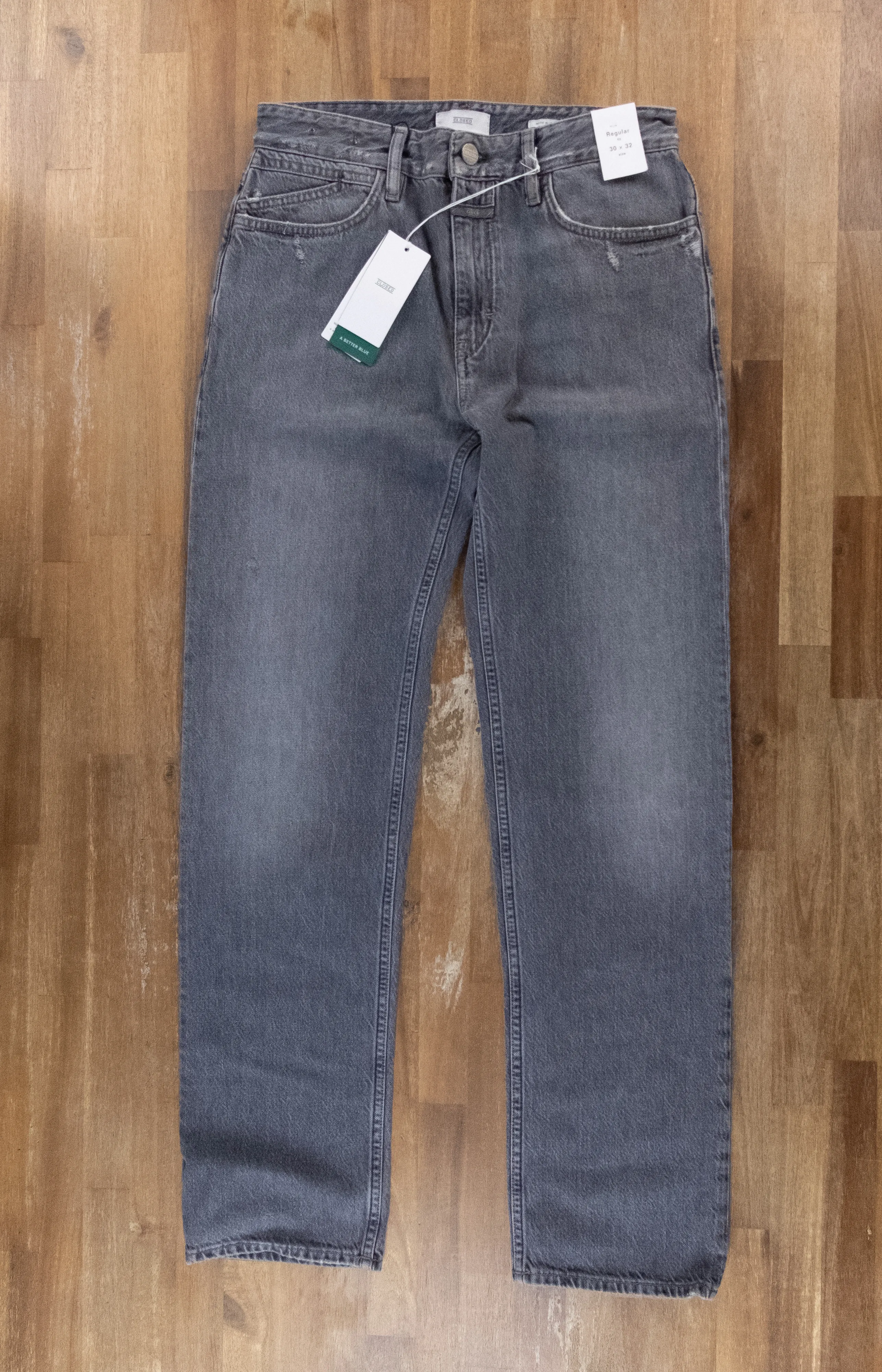 CLOSED gray bogus straight organic cotton denim jeans 30 US