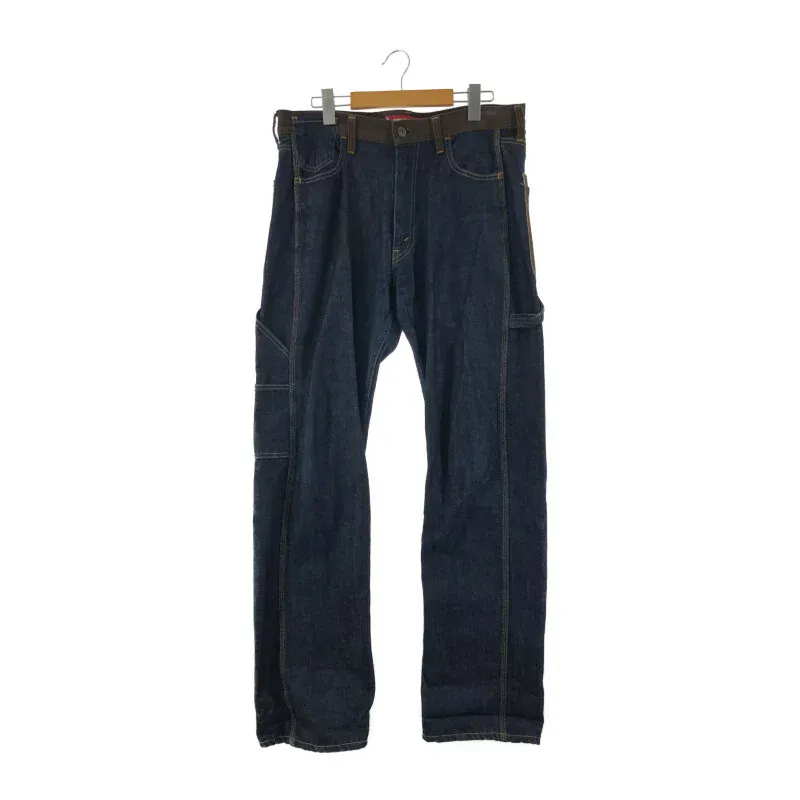 Denim Indigo Reconstructed Cotton Long Pants