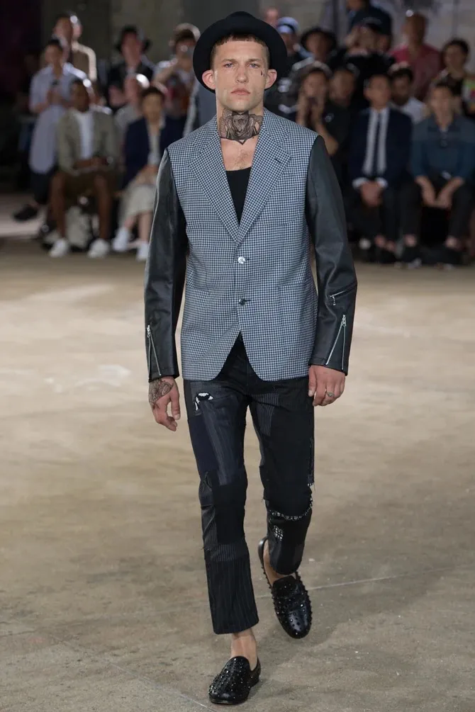 Junya watanabe-S/S17 distressed patchwork denim pants