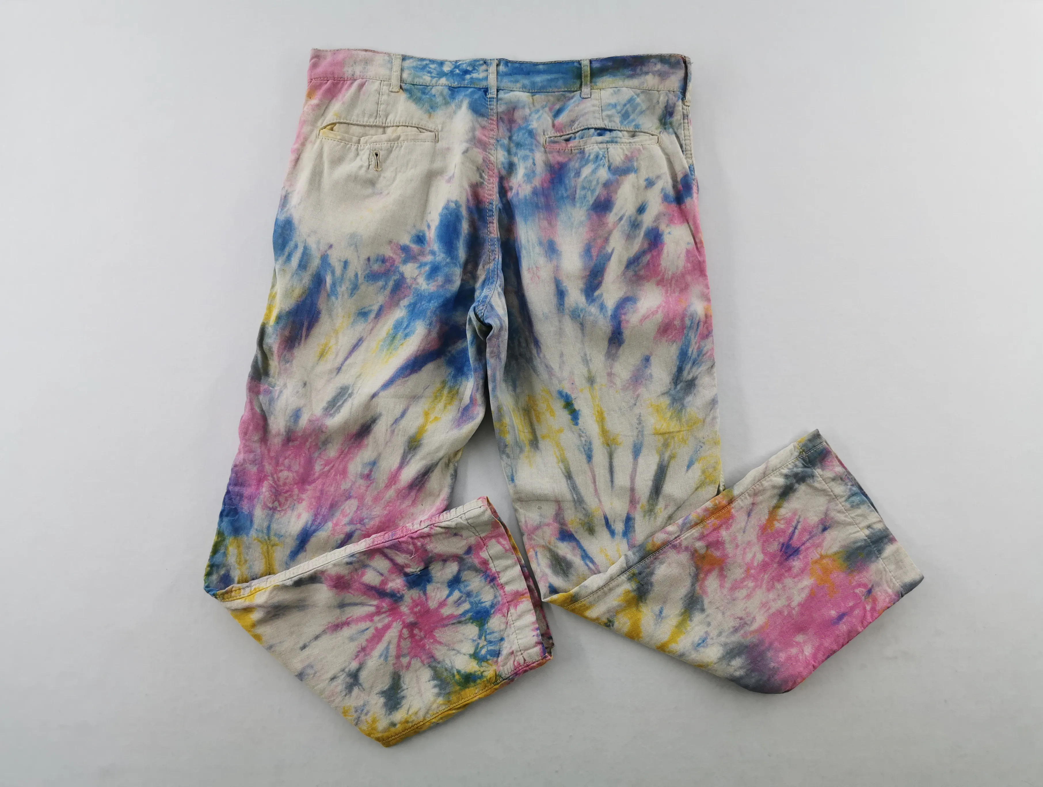 Vintage 90s Size L Comme Des Cargons Tie Dye Denim Made In Japan Size 35