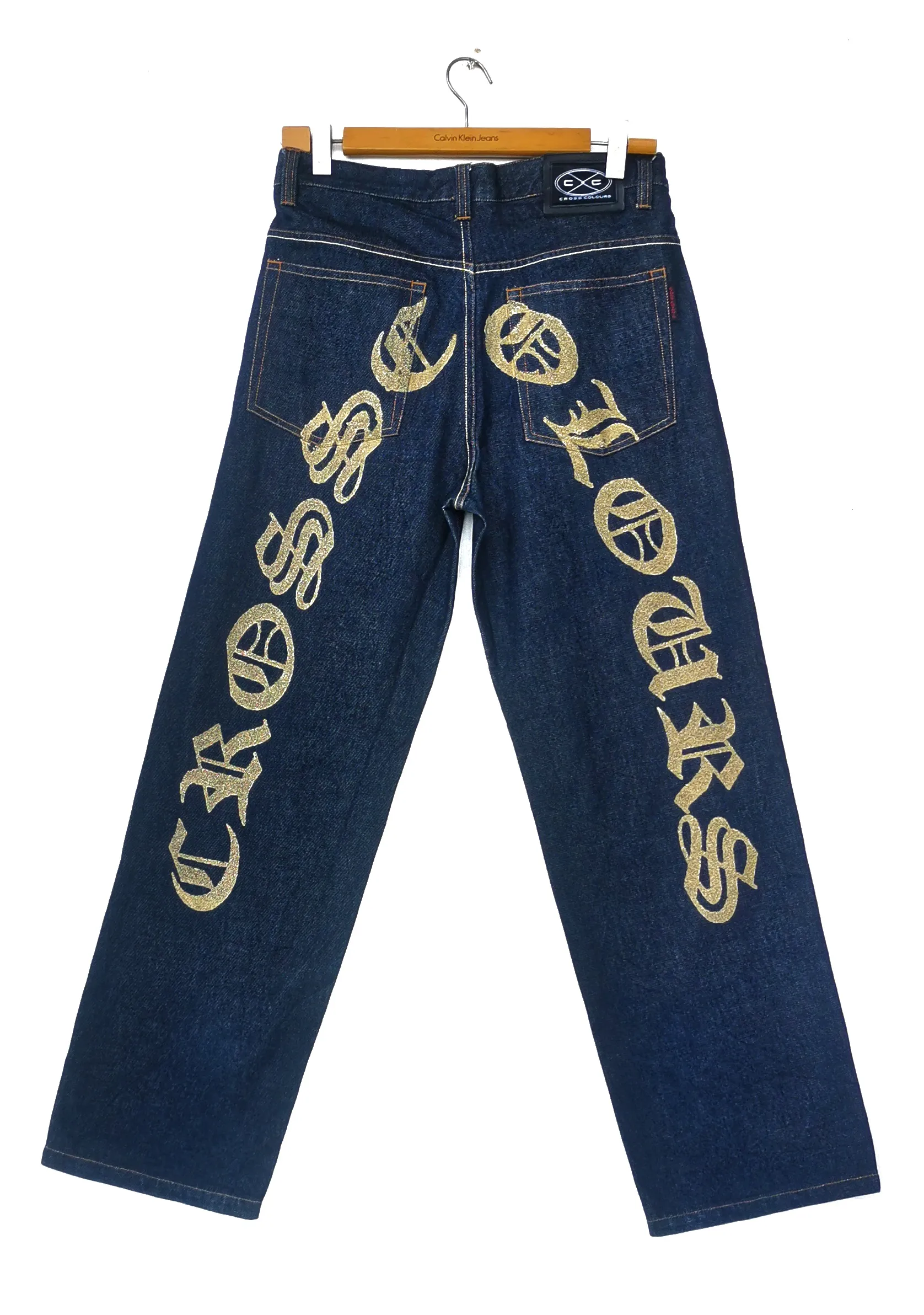 Cross Colours Gold Daicock Letter Jeans