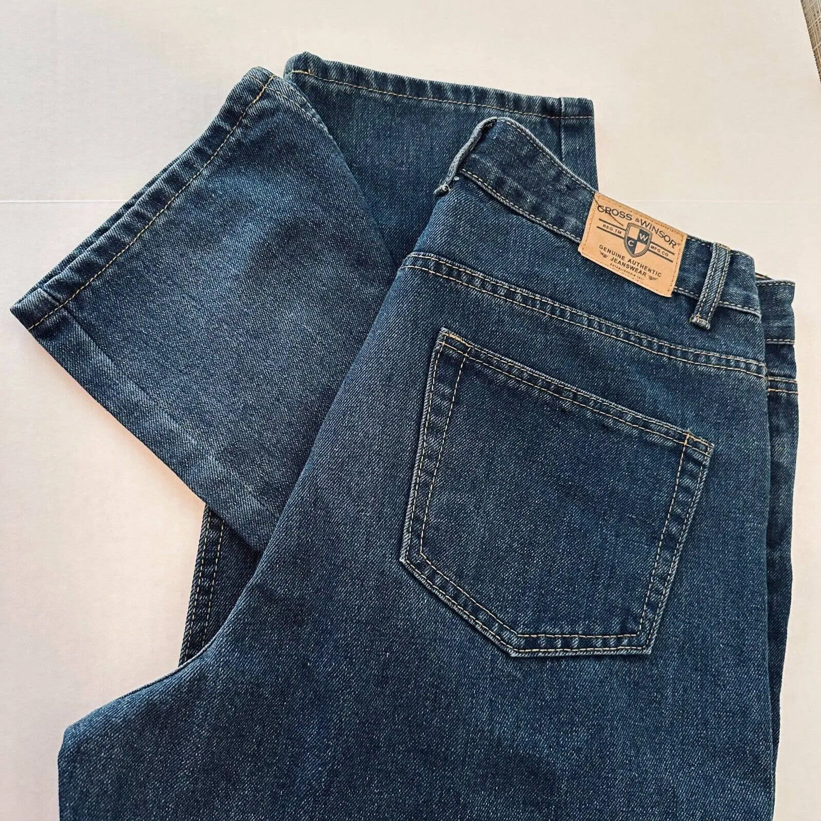 CROSS & WINSOR Jean Co. Blue Jeans 38x32 Relaxed Fit med