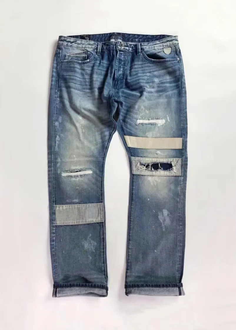 Street vagrant Destroy Rebellion style Denim Jeans pants