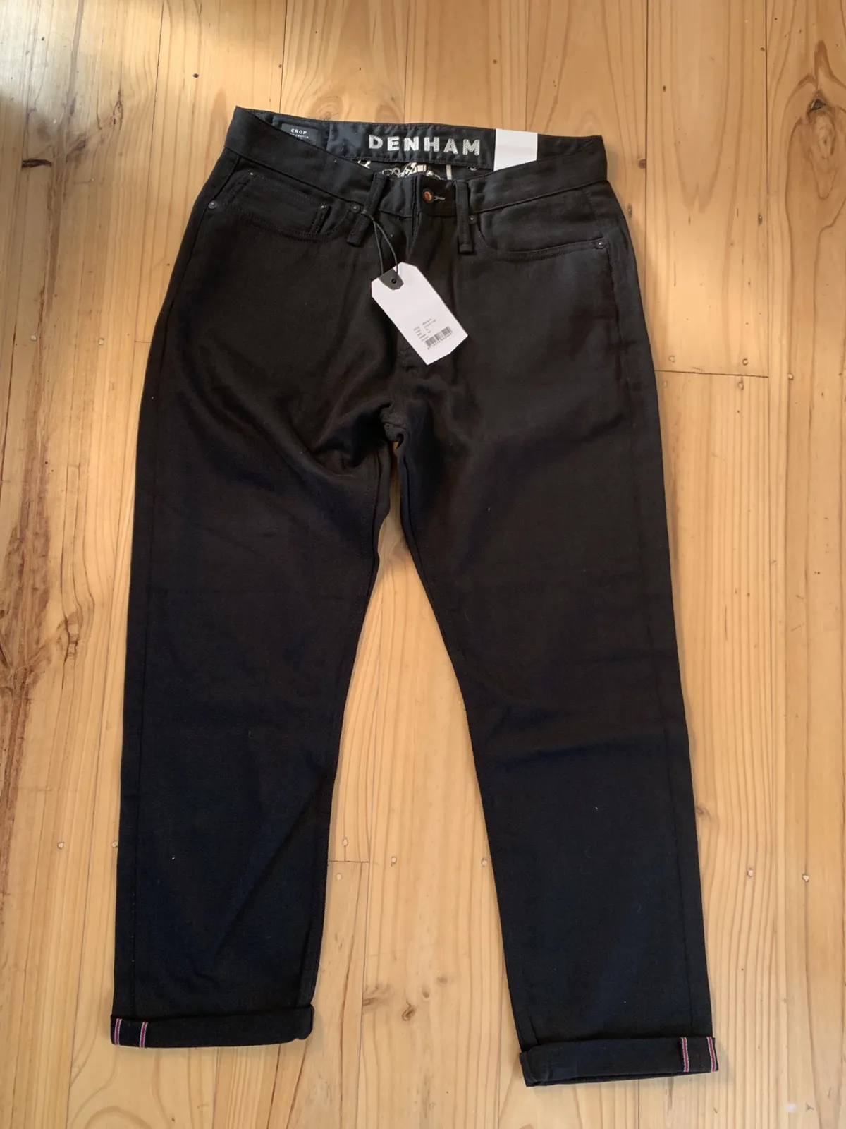 Denham the Jeanmaker Crop black selvedge 32