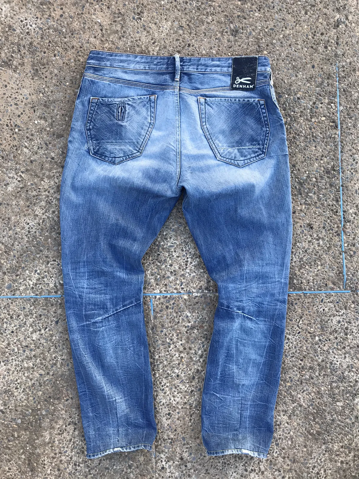 Denham Light Wash Distressed Denim