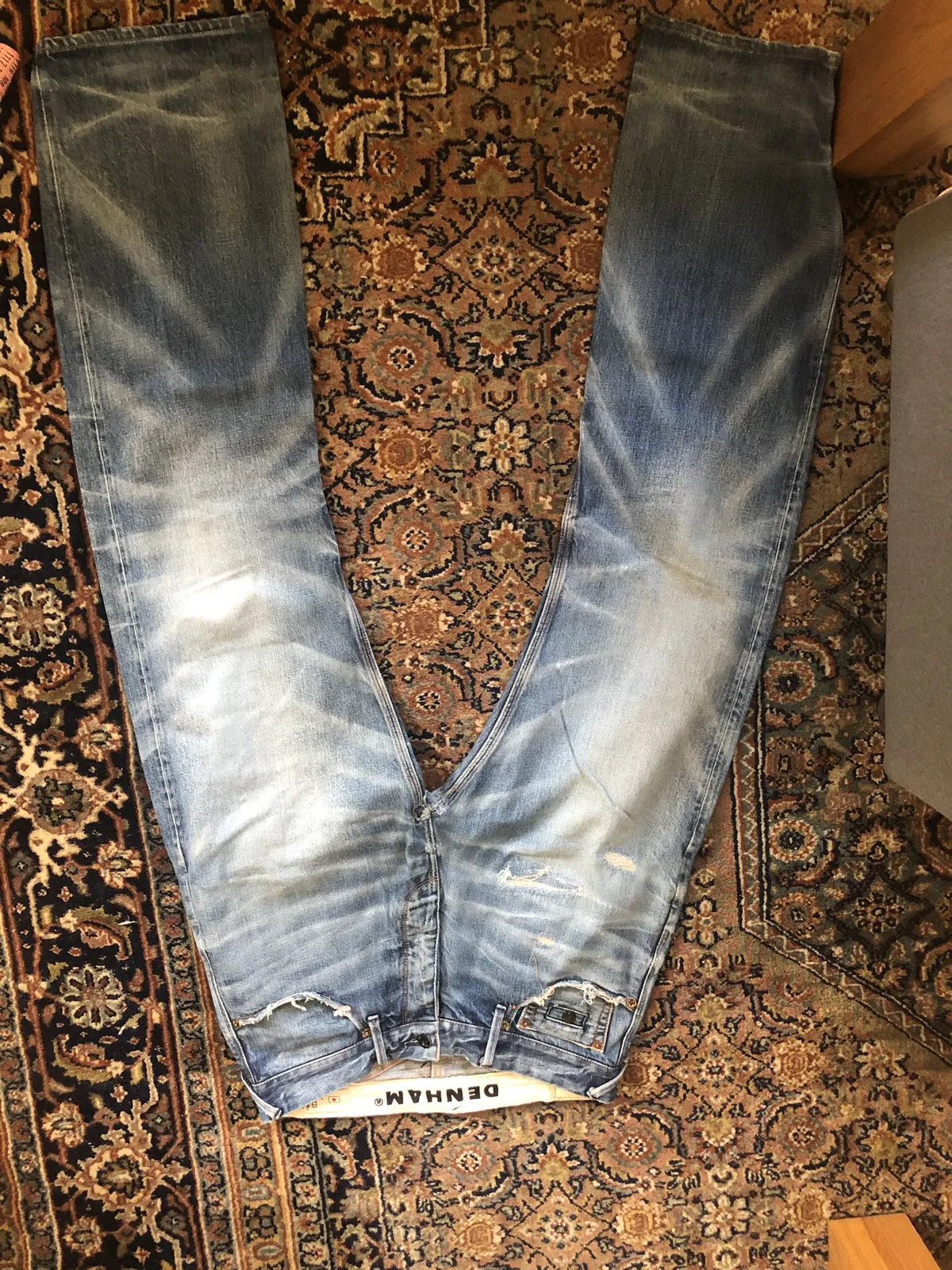 Vintage Denham Dart 30x32 selvedge destroyed distressed
