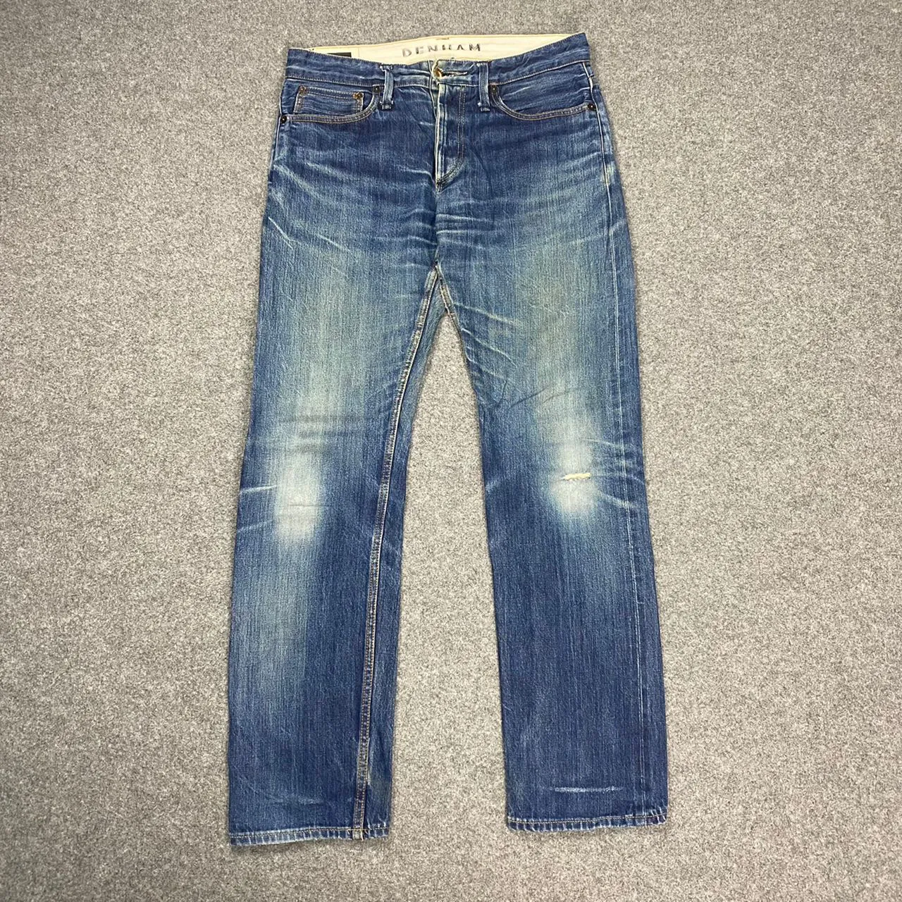 VINTAGE DENHAM REDLINE SELVEDGE DISTRESSED DENIM JEANS