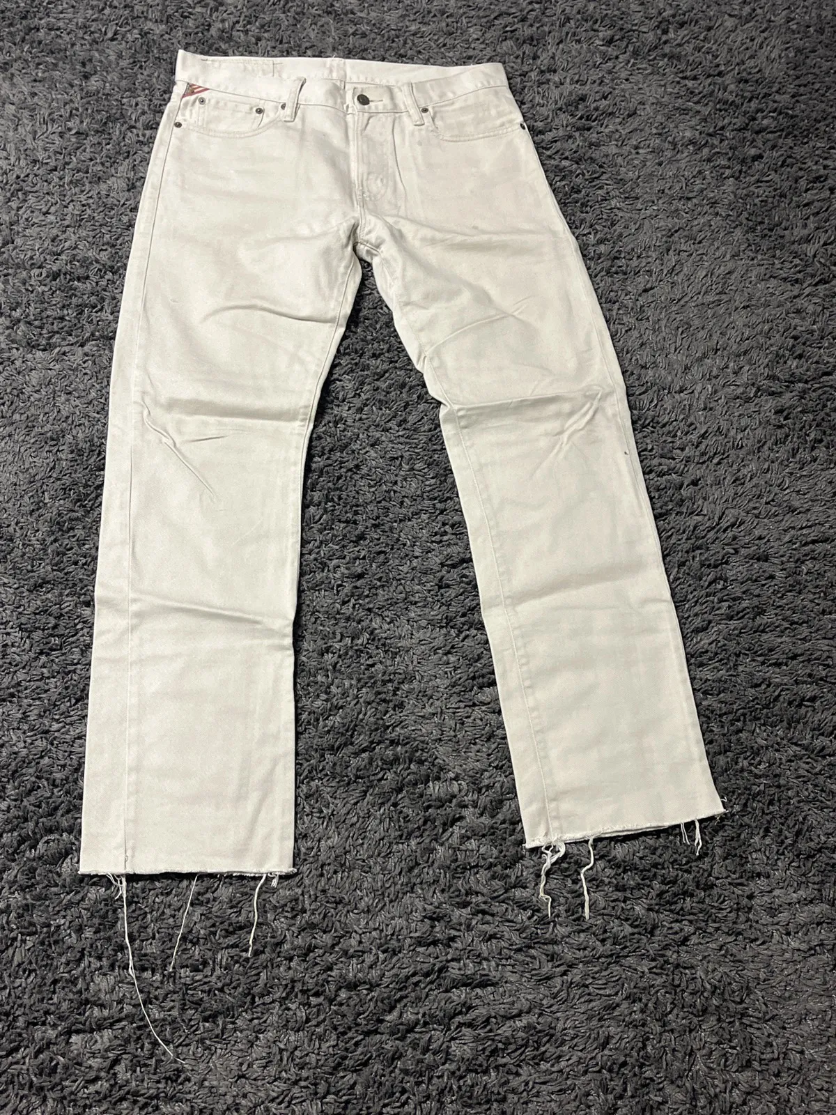 vintage white cropped denim