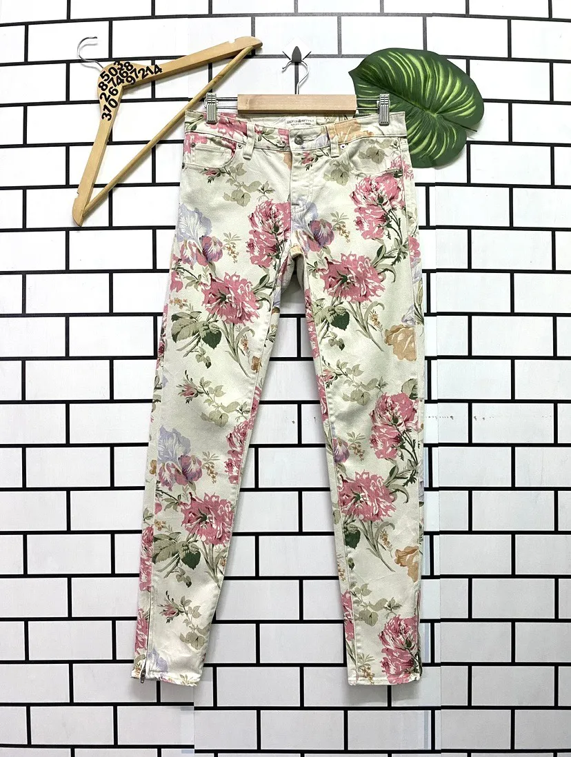 DENIM & SUPPLY RALPH LAUREN Floral Motif Zipper Ankle Pants