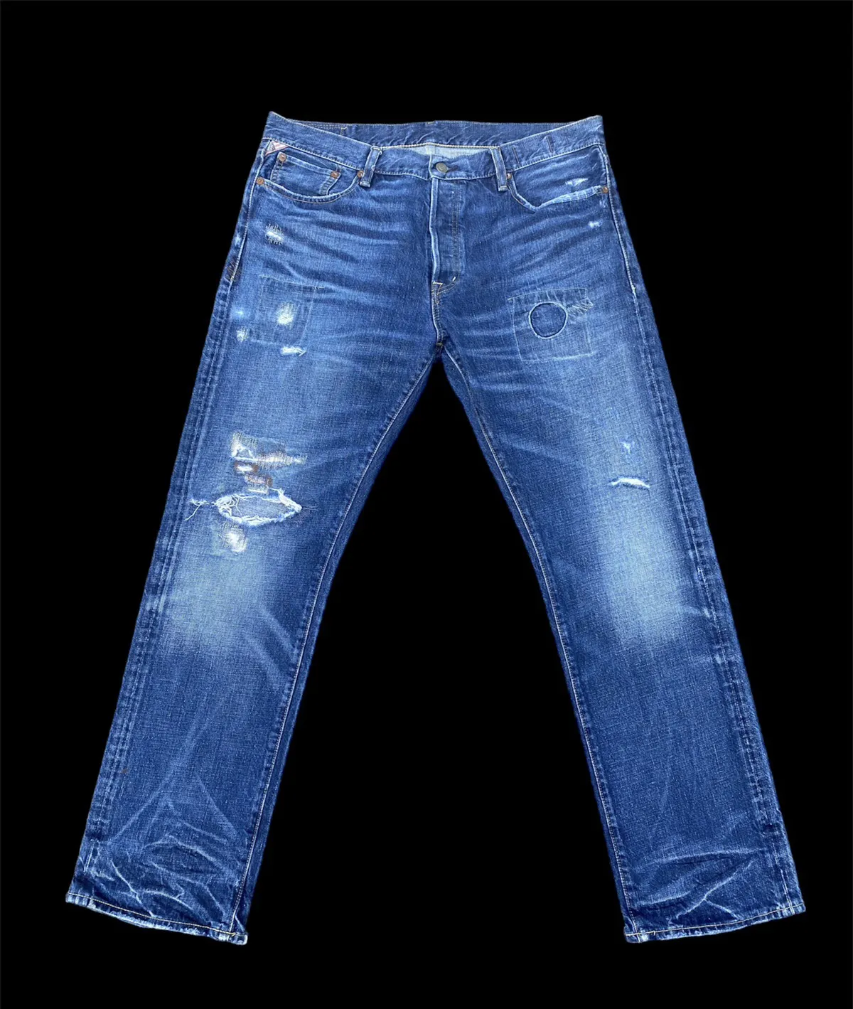 size 37 denim & supple ralph lauren distressed jeans