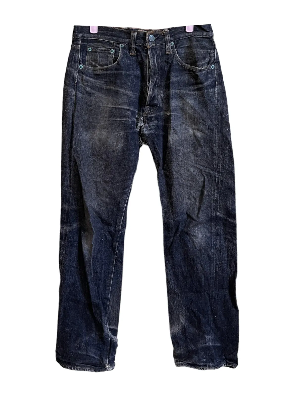 Denime Homeless Style Distressed Selvedge Jeans