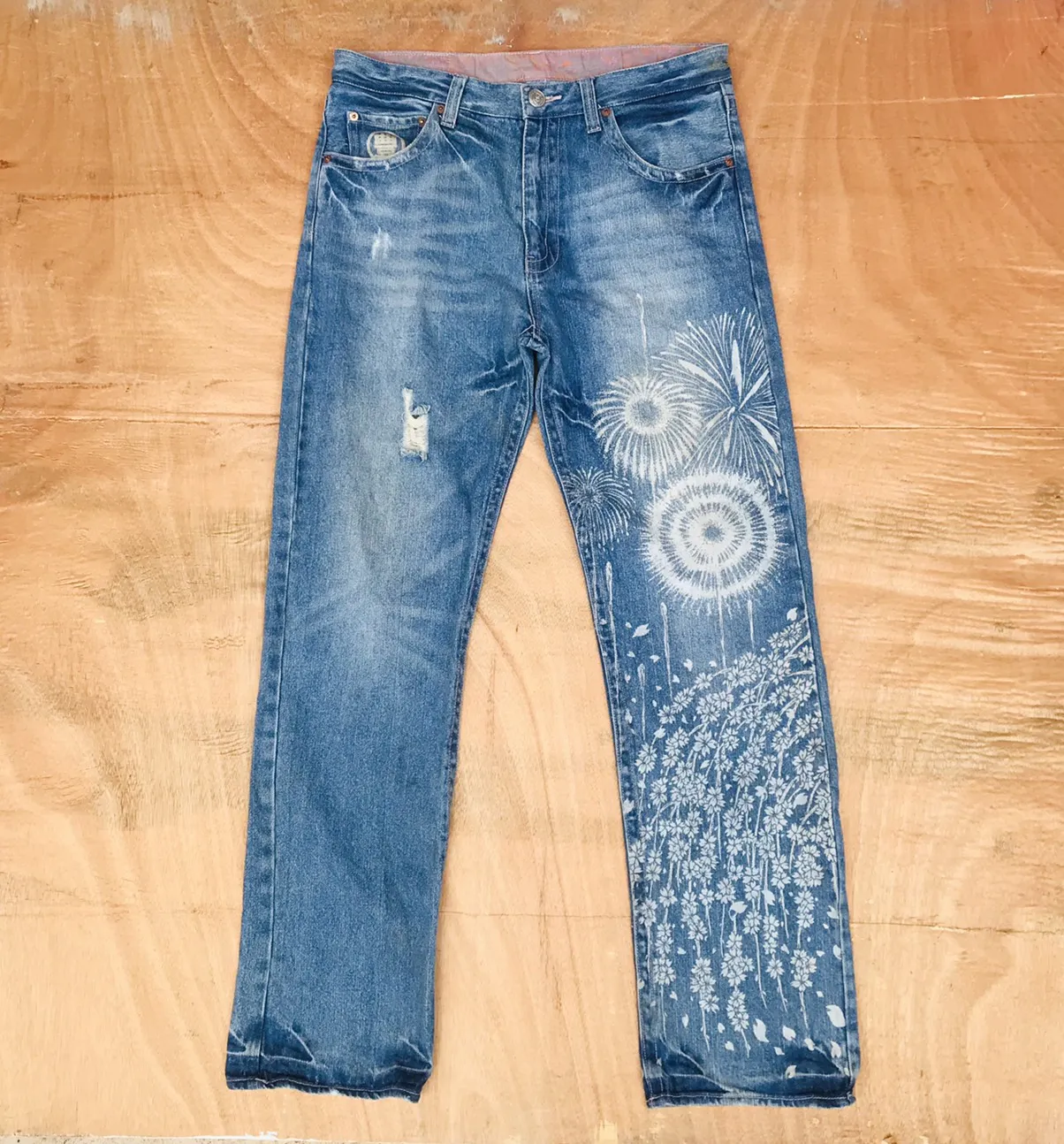 Buden Karakuri art floral sukajan jean japan traditional