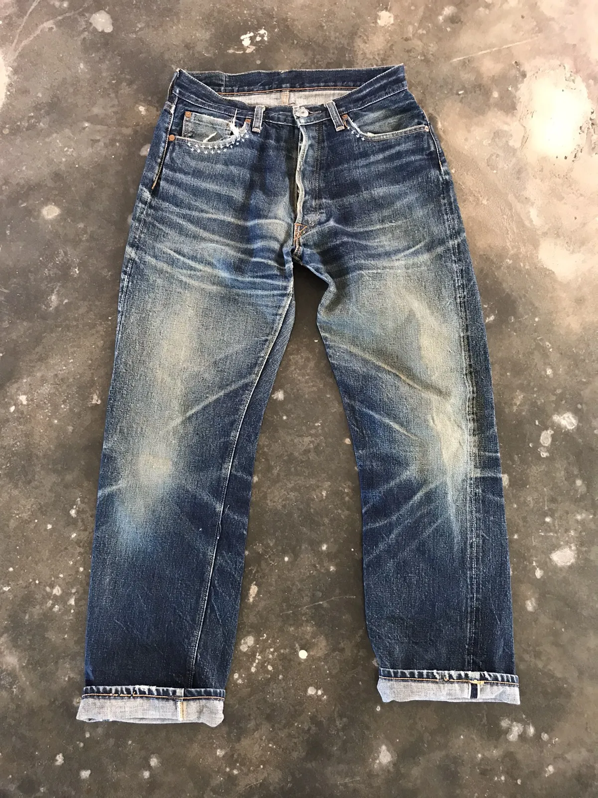 DENIME Leather Patch Selvedge Denim