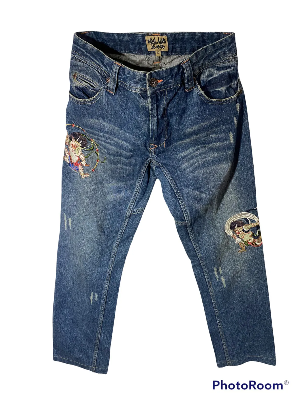 nylaus jeans x demine x sukajan embroidered