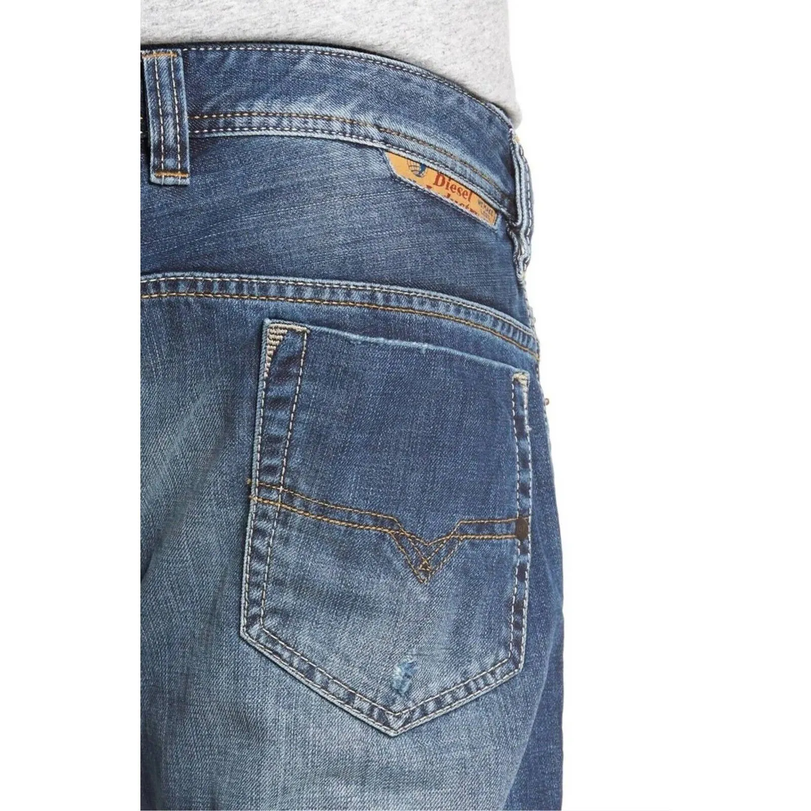 Diesel Safado R Slim-Straight Distressed Jeans 0853S 33×30
